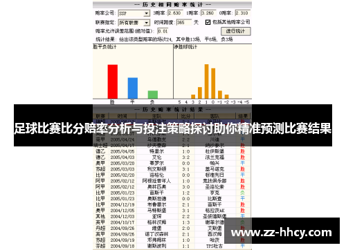 足球比赛比分赔率分析与投注策略探讨助你精准预测比赛结果